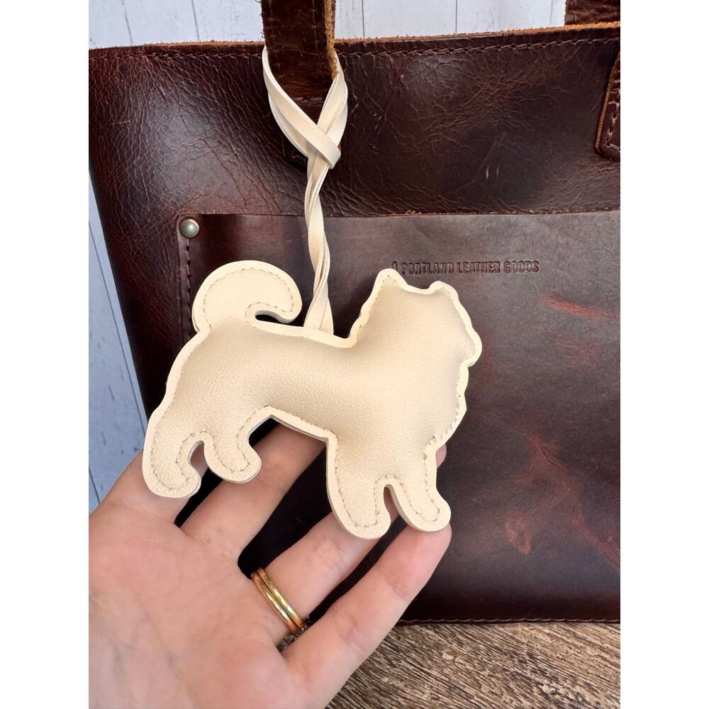 Husky Dog Purse Charm Husky Bag Charm Off White Husky Dog Puppy Charms Keychain - Picture 5 of 5